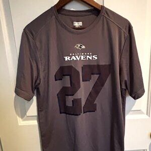 Ray Rice No. 27 NFL Team Apparel Former Baltimore RAVENS X3 Cool Gray Shirt MED
